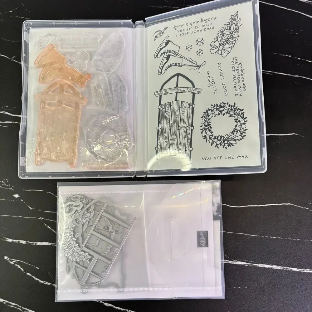Stampin Up Sophisticated Sled Bundle Christmas Winter Stamp Die Set 164133